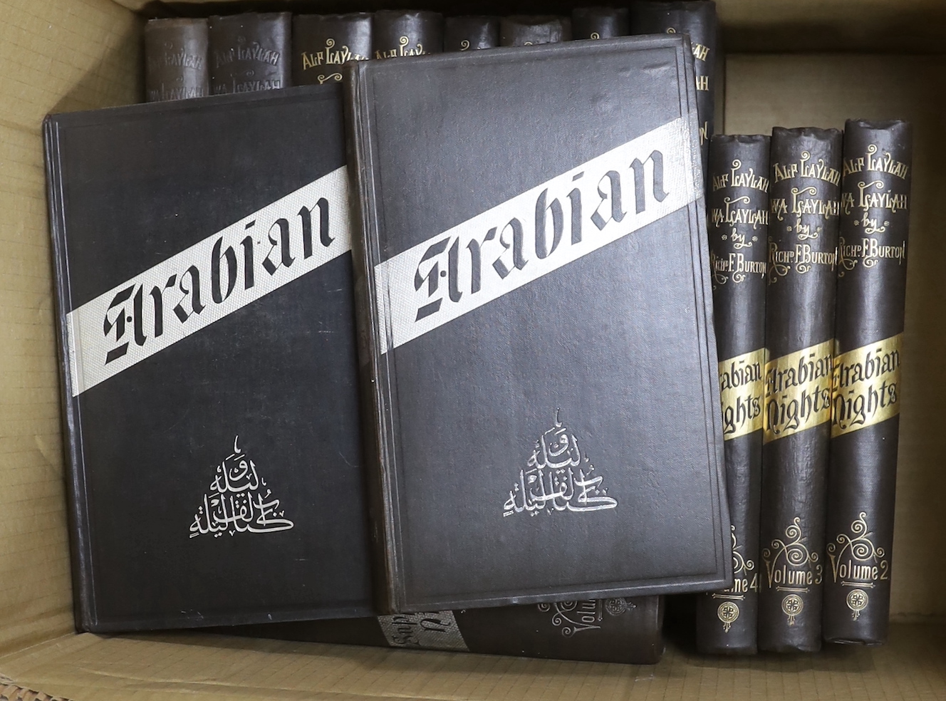 Burton, Sir Richard Francis - the Book of a Thousand Nights and a Night. With introduction explanatory notes of the manners and customs of Moslem men and a terminal essay upon the history of The Nights. 10 vols.; togethe